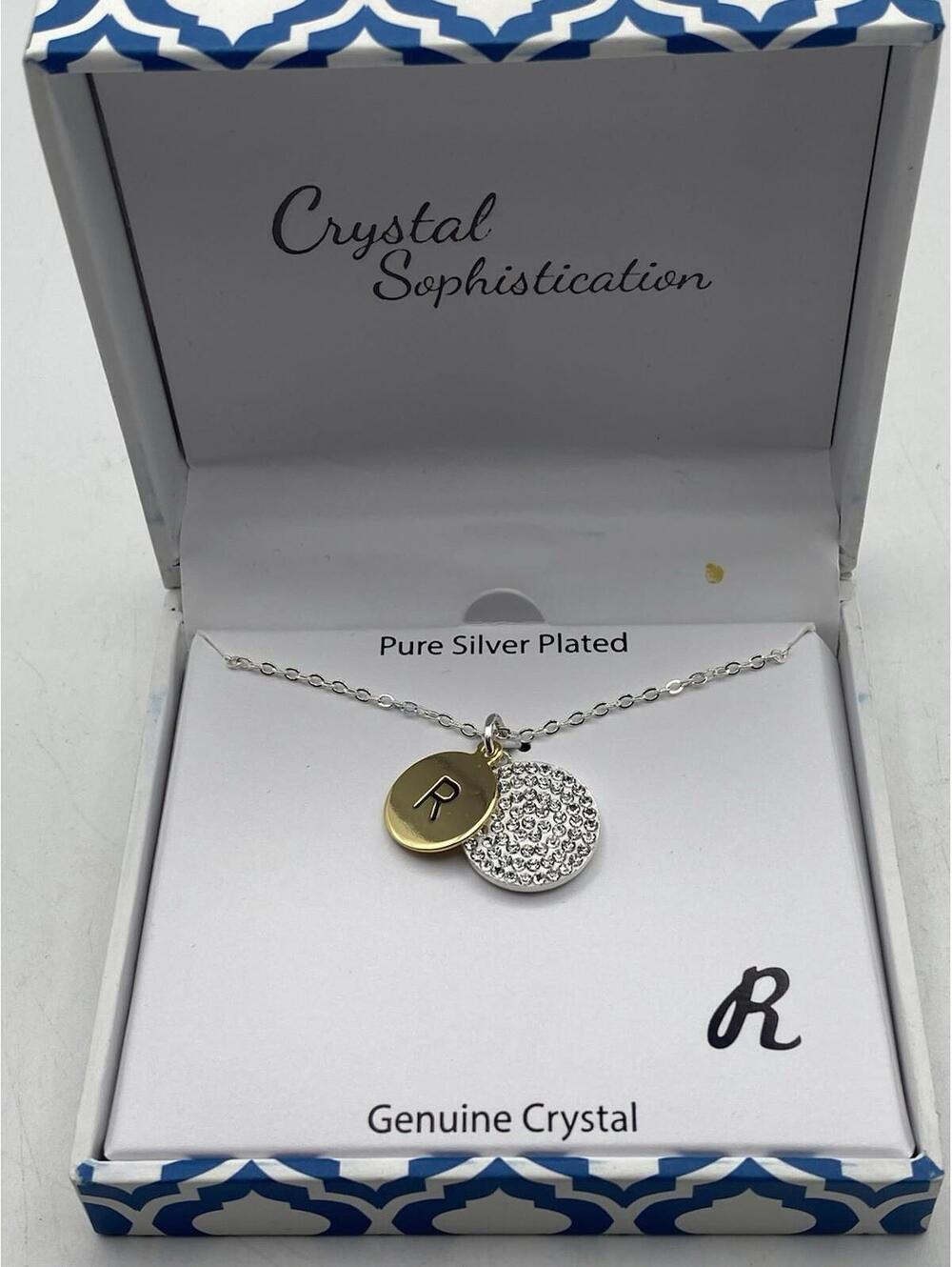Crystal Sophistification Monogram R Necklace In Box - Picture 2 of 4